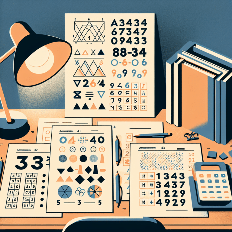 Simple Math Worksheets for Home School